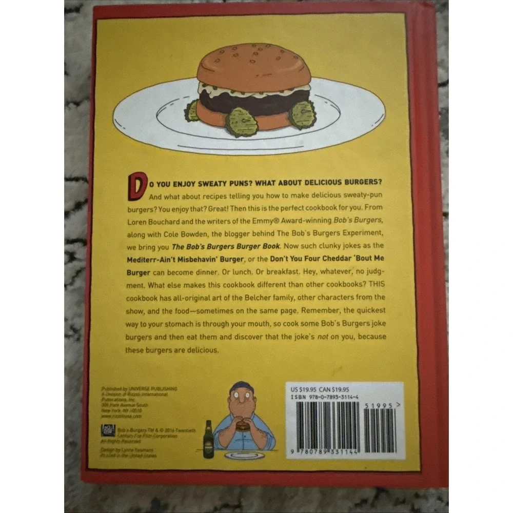 The Bob's Burgers Burger Book Recipe Cookbook Hardcover